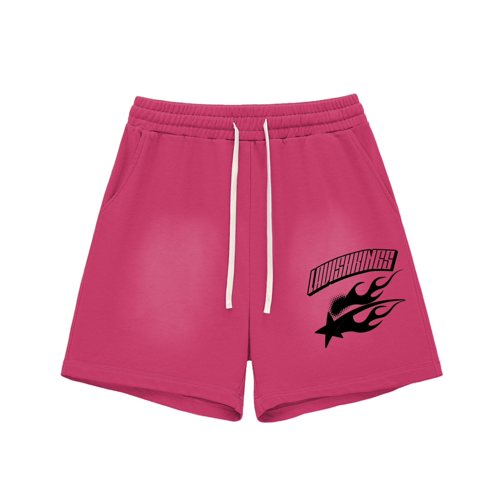 Sun Fade Raw Edge Cotton Shorts - LavishKings