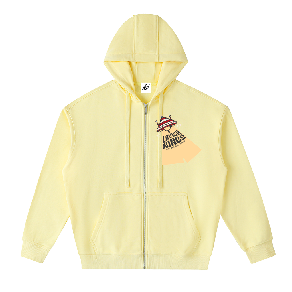 Drop-Shoulder Zip Up Hoodie - LavishKings