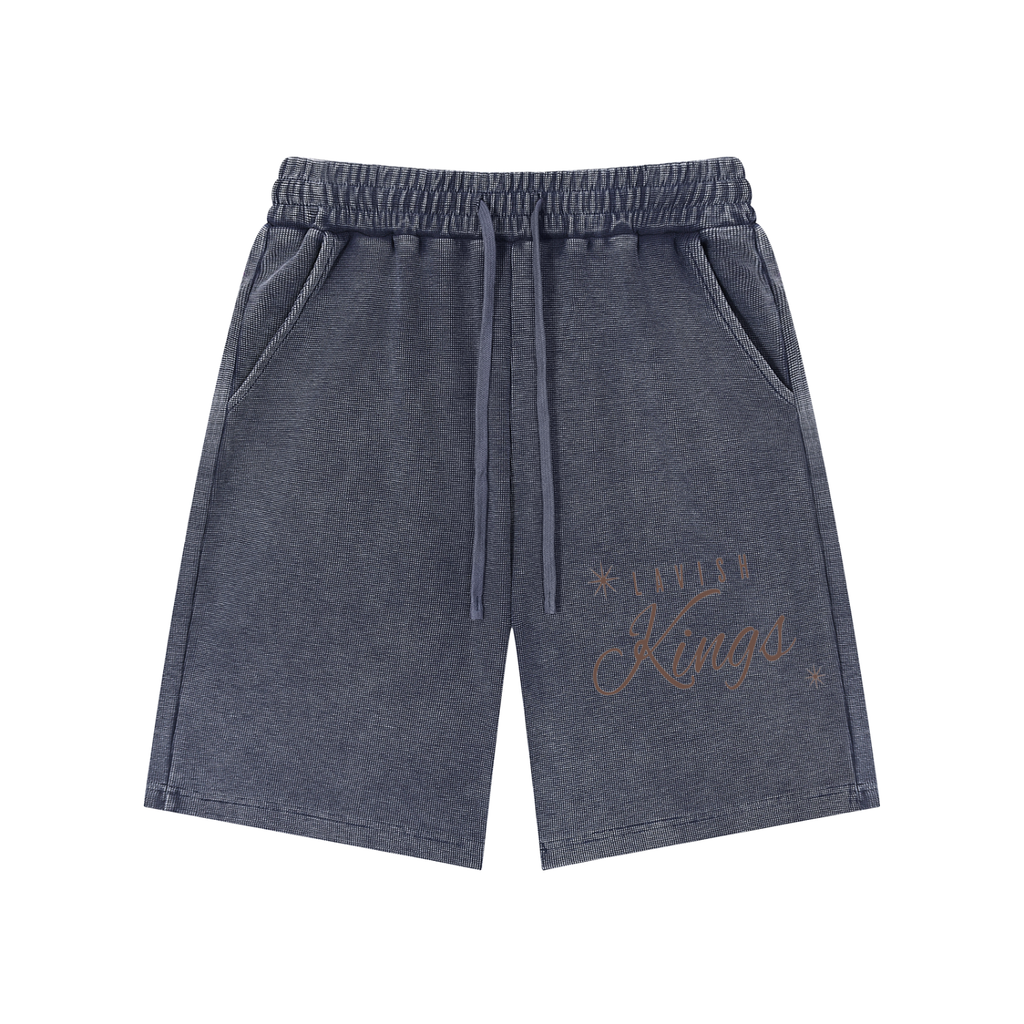 Mineral Wash Waffle Knit Shorts - LavishKings