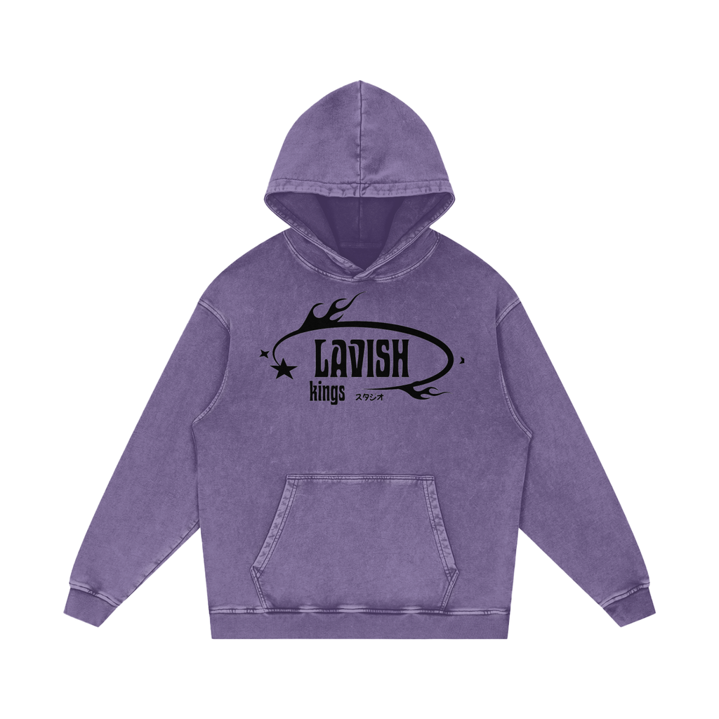 Snow Washed Loose Cotton Hoodie - LavishKings