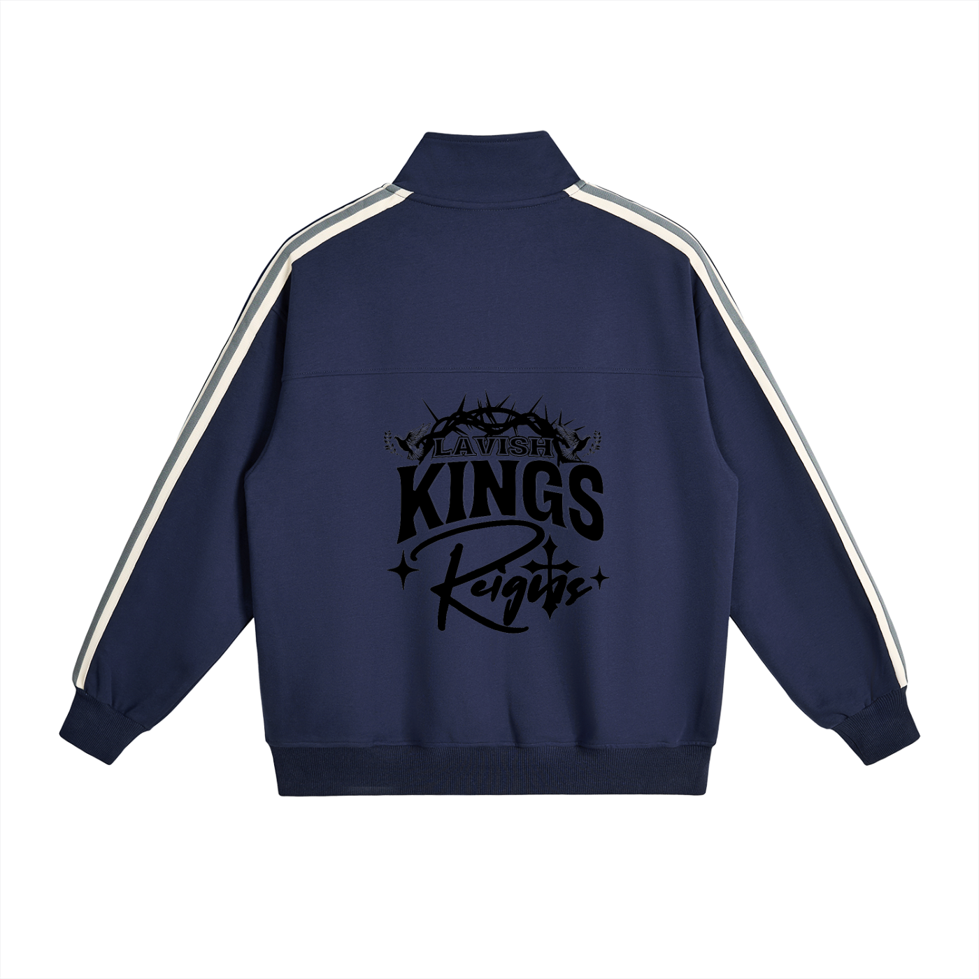 Contrast Side-Stripe Stand Collar  Jacket