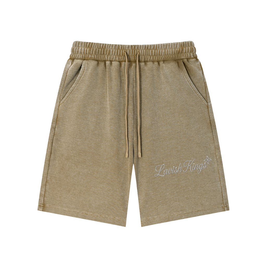 Mineral Wash Waffle Knit Shorts
