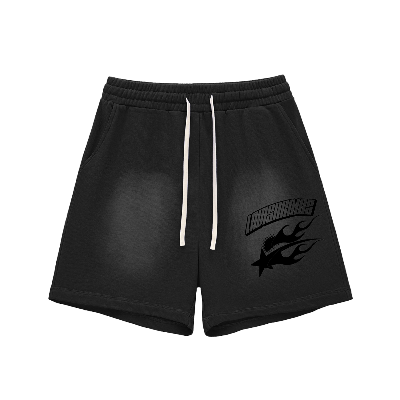 Sun Fade Raw Edge Cotton Shorts