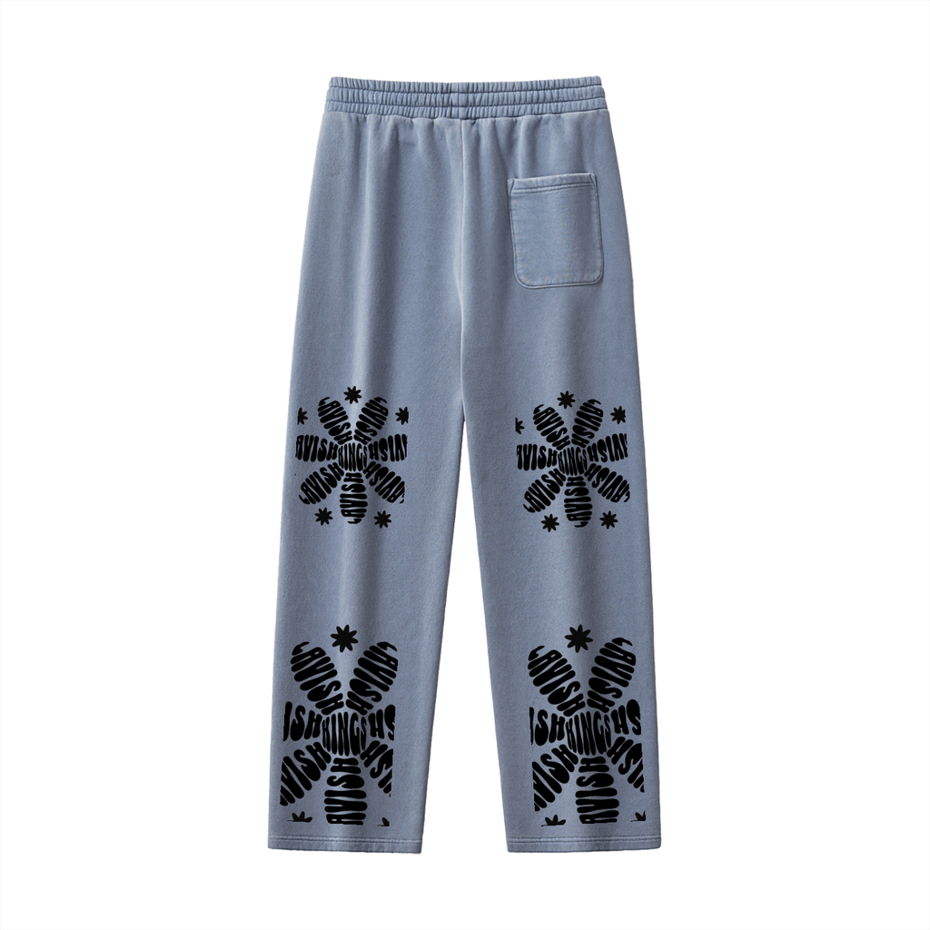 Frayed Enzyme Washed Fleece Sweatpants