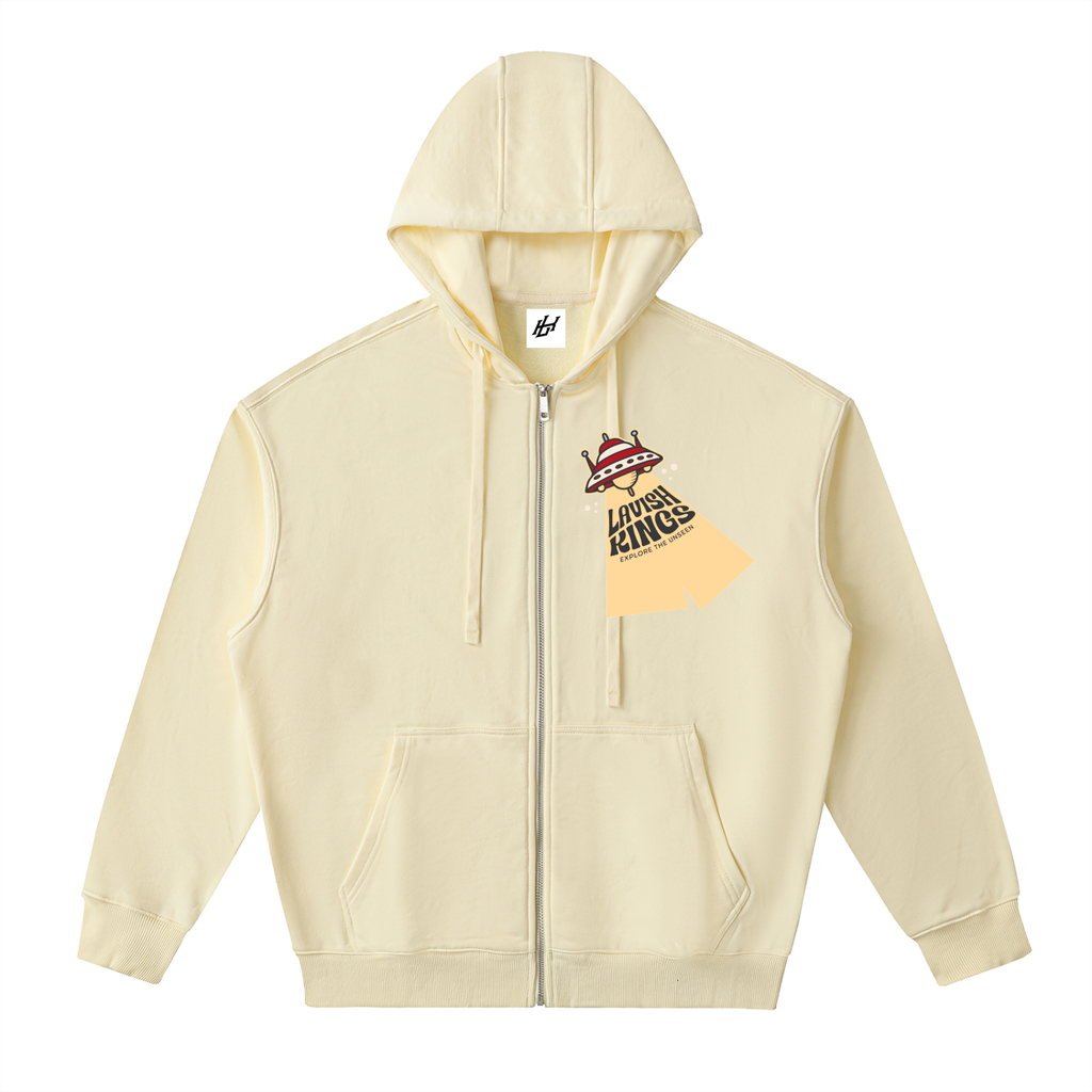 Drop-Shoulder Zip Up Hoodie - LavishKings