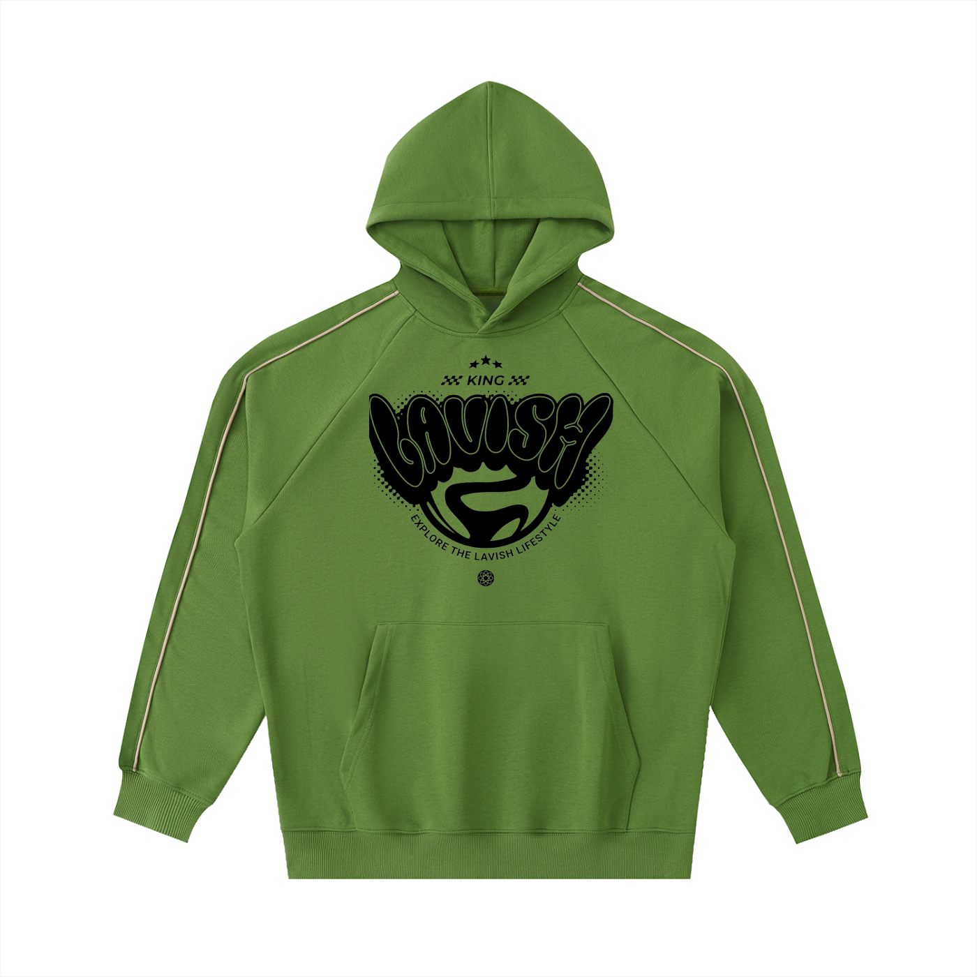 Contrast Piping Raglan Hoodie