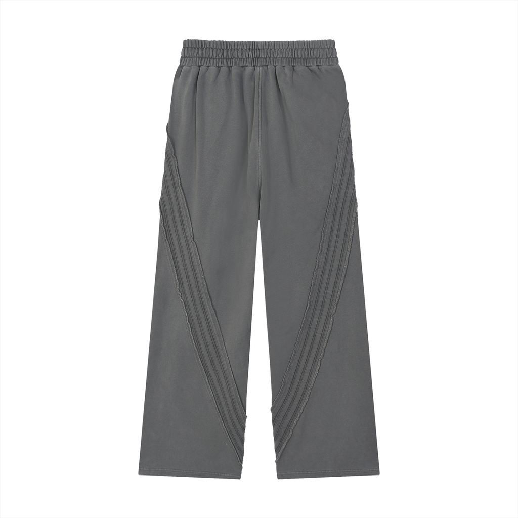 Snow Washed Tape Raw Edge Sweatpants - LavishKings