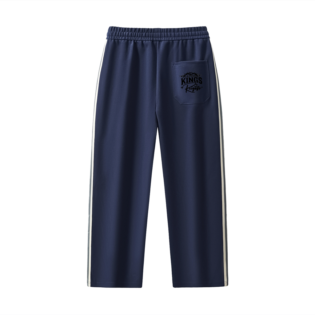 Contrast Side-Stripe Straight-Leg  Pants