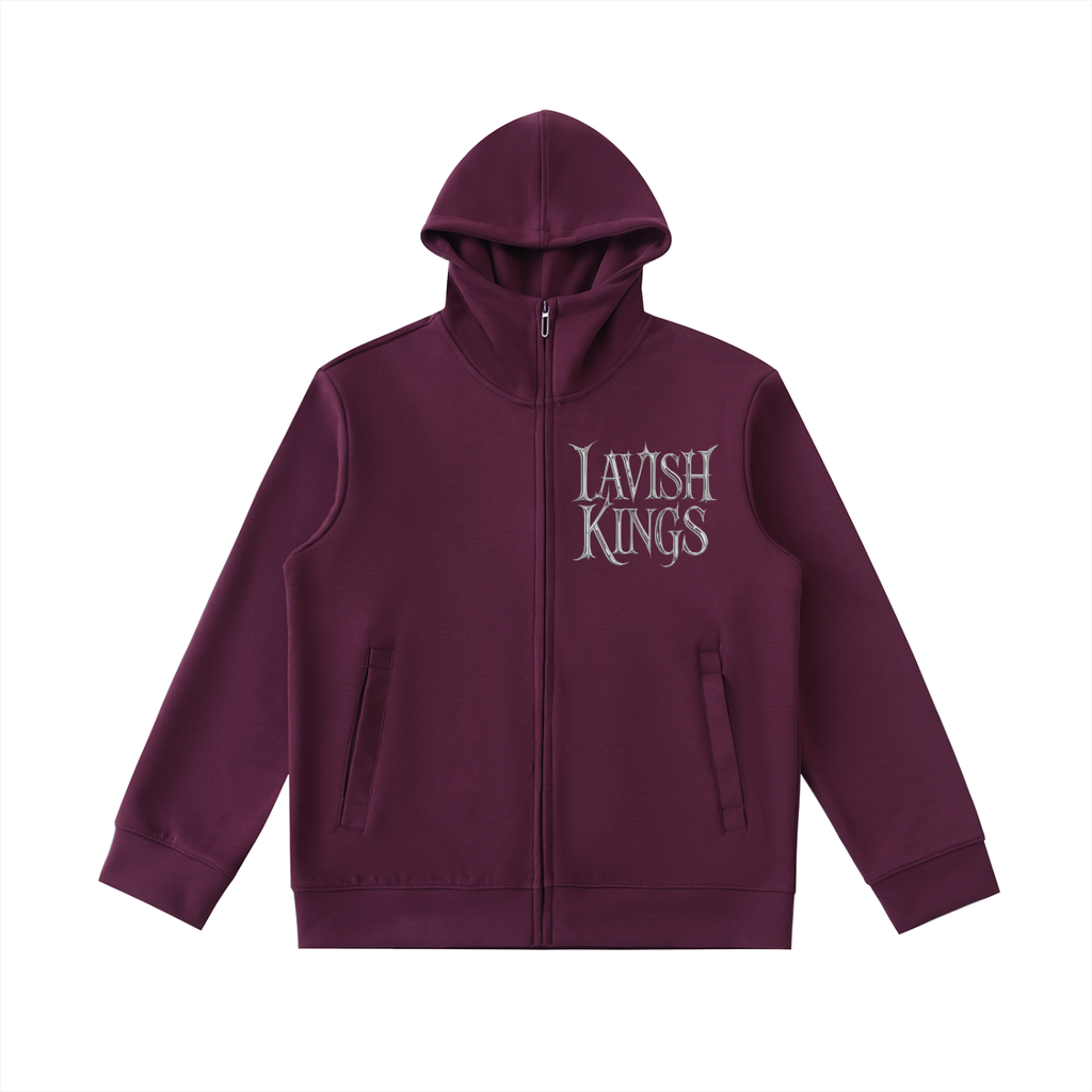 Essential Heavyweight High Neck  Zip-Up Hoodie - LavishKings