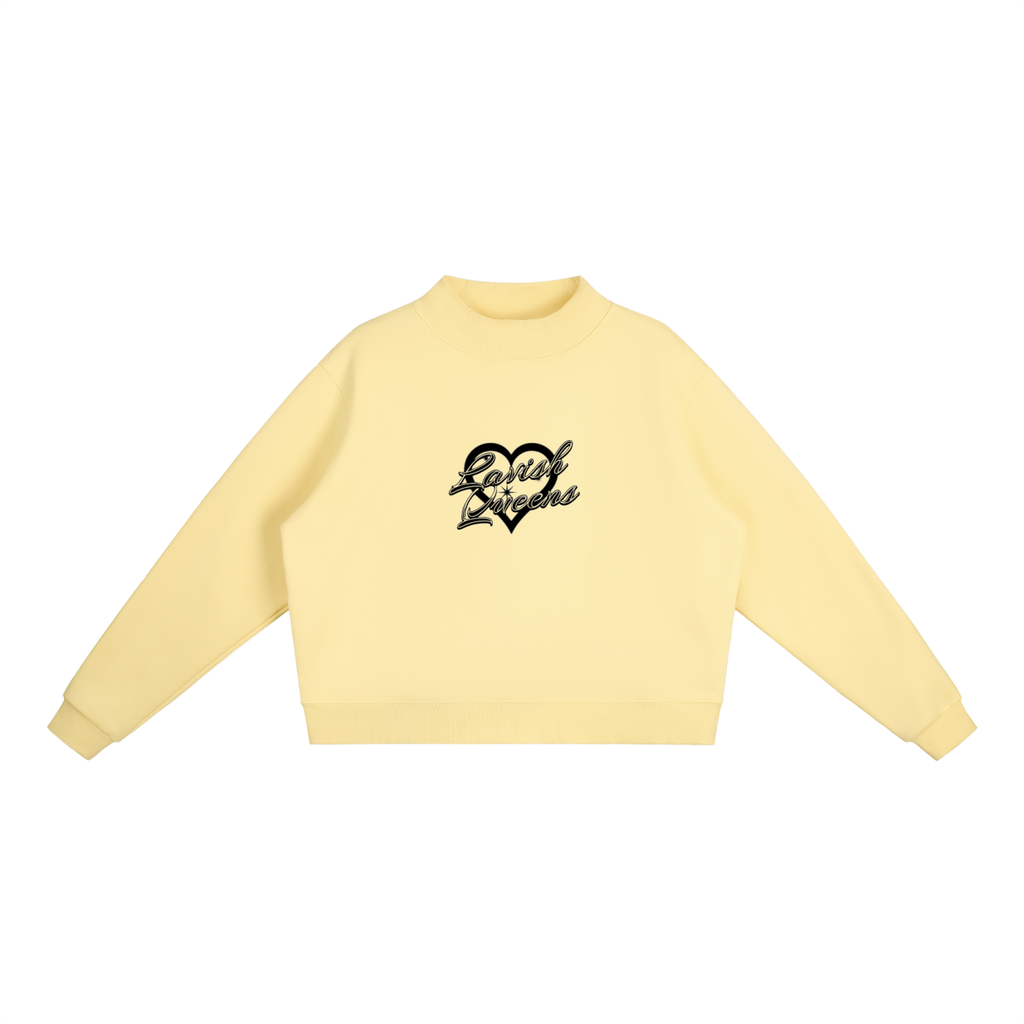 Essential Fleece Mock-Neck Crew Sweatshirt - LavishKings