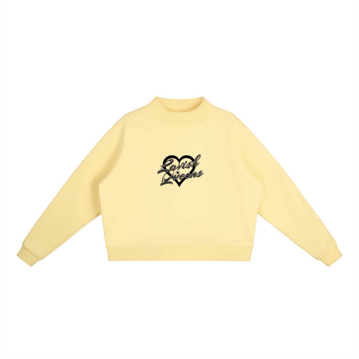 Essential Fleece Mock-Neck Crew Sweatshirt