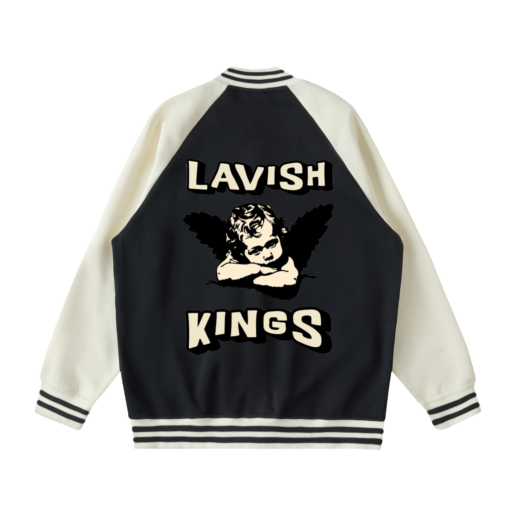 Two Tone Raglan Sleeve Varsity Jacket
