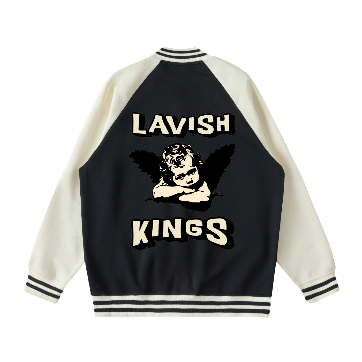 Two Tone Raglan Sleeve Varsity Jacket