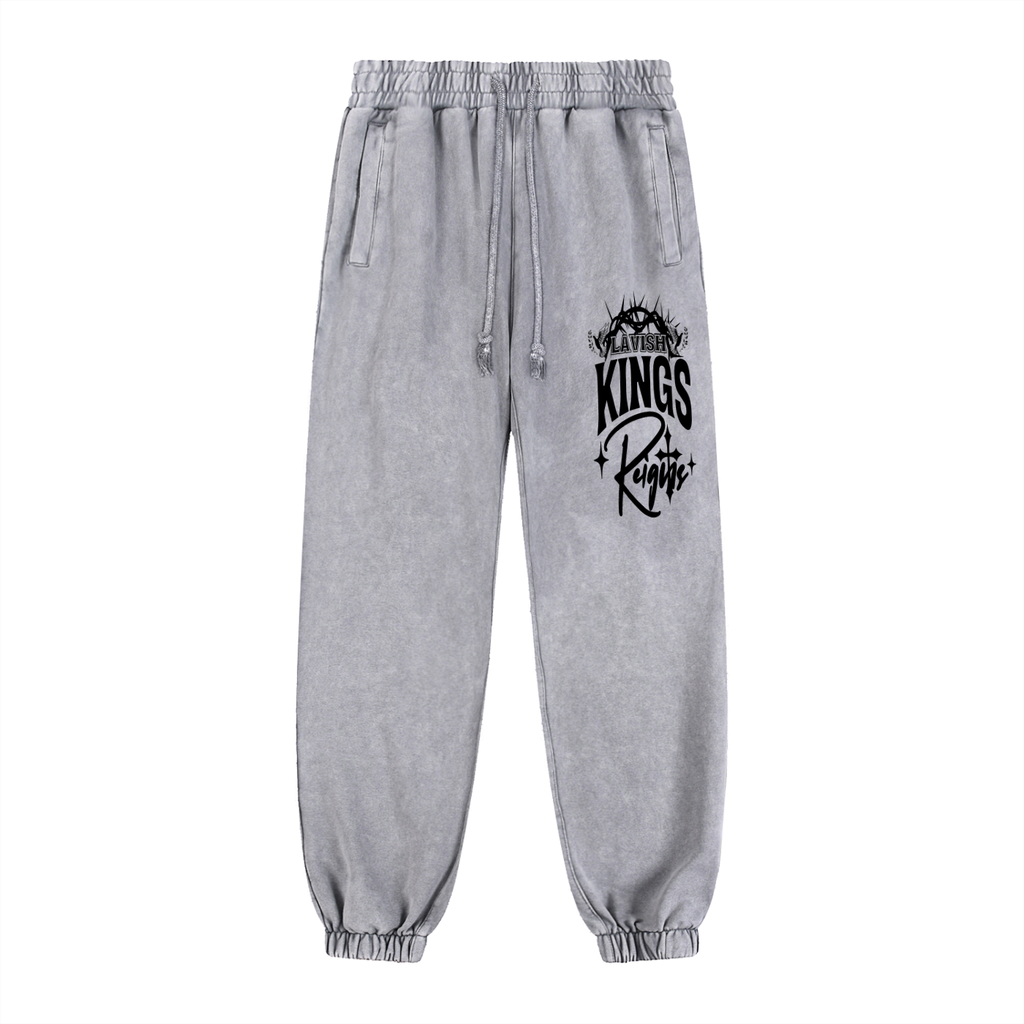 Snow Wash Heavyweight Jogged Sweatpants - LavishKings
