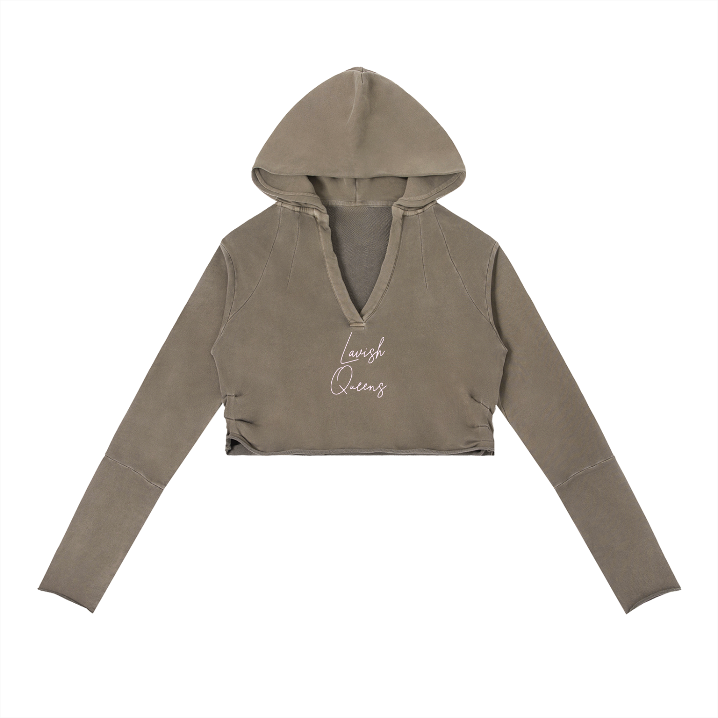 Vintage Washed Raw Edge Hoodie - LavishKings