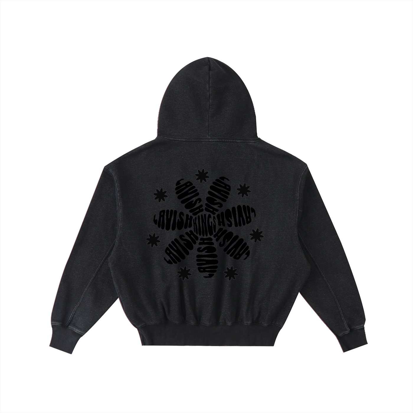 Frayed Enzyme Washed Fleece Hoodie