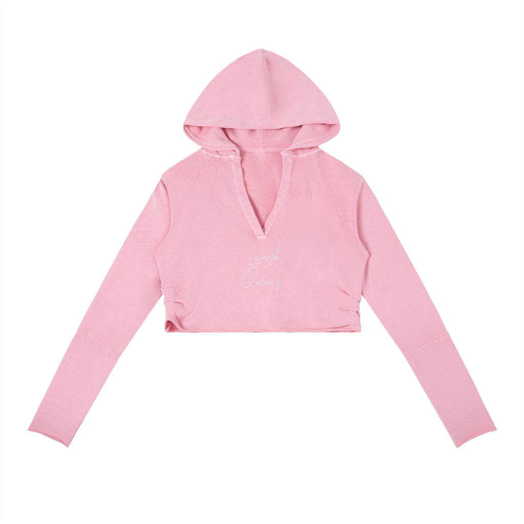 Vintage Washed Raw Edge Hoodie - LavishKings