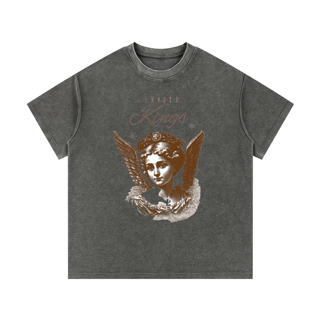 Mineral Wash Waffle Knit T-Shirt - LavishKings