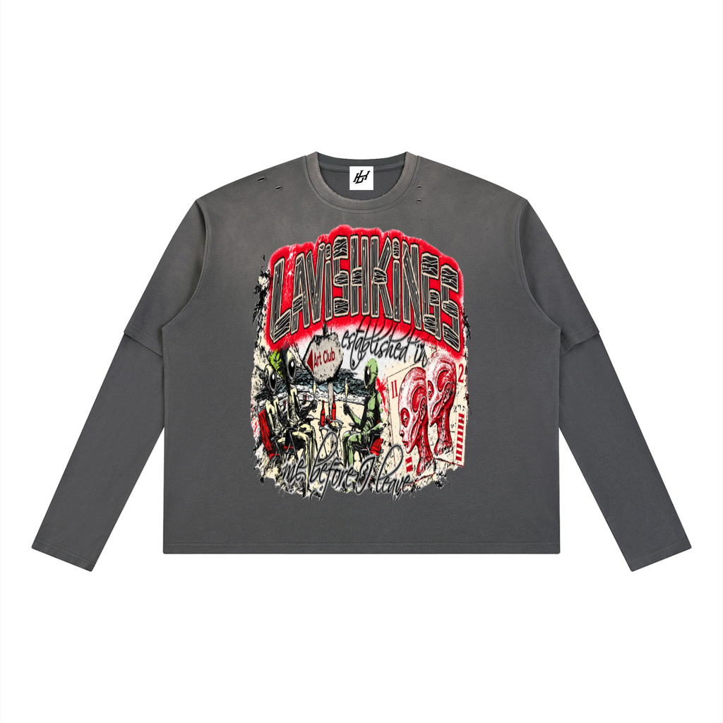 Unisex Vintage Wash Layered T-Shirt