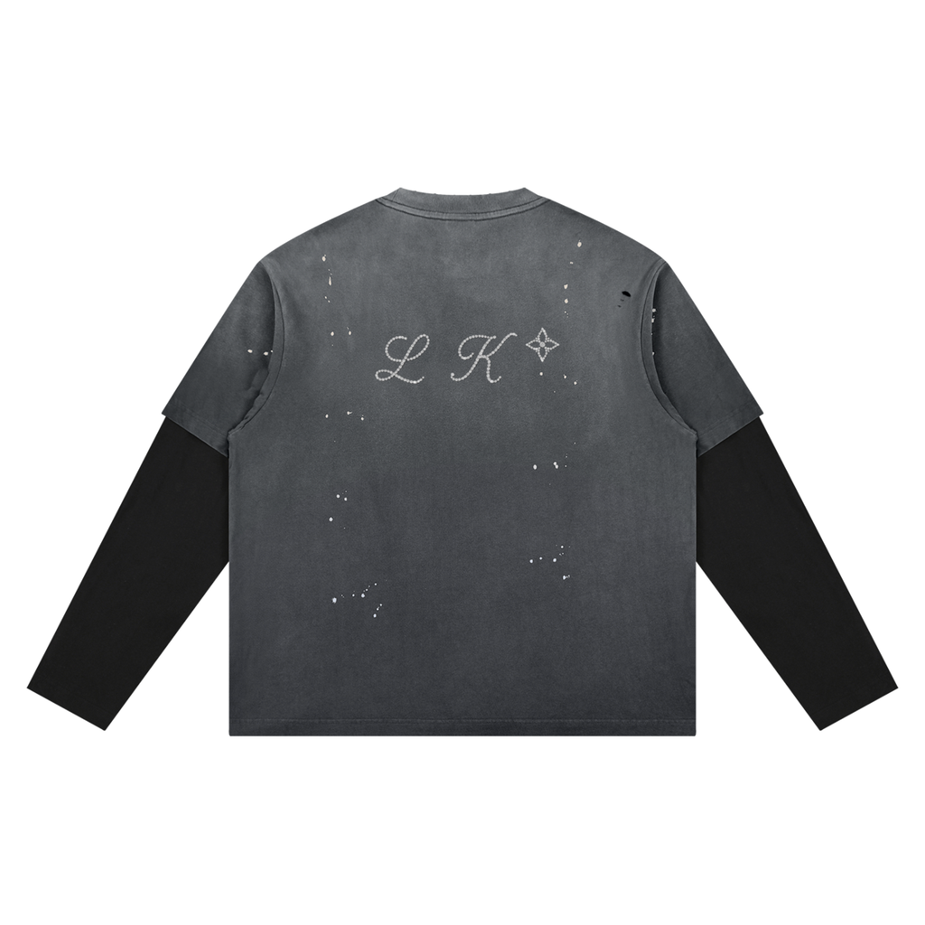 Unisex Vintage Wash Distressed Layer T-Shirt