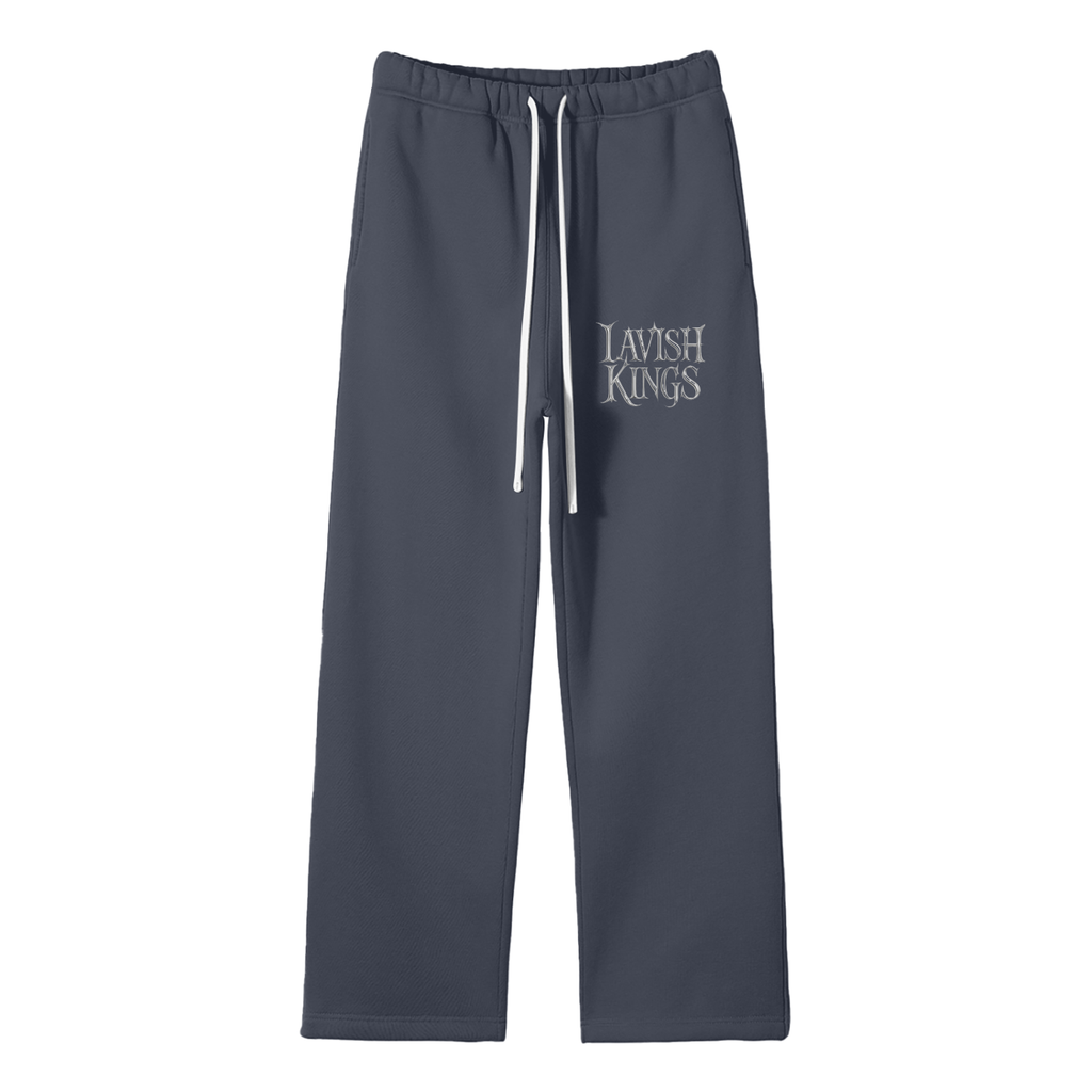 Unisex Solid Color Fleece Straight Leg Pants - LavishKings
