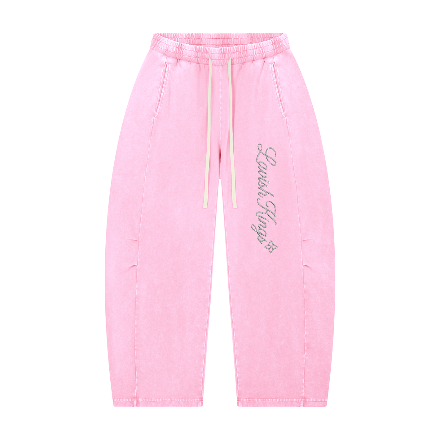 Unisex Mineral Wash Barrel Leg Pants
