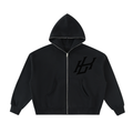 Fleeced Full-Zip Boxy Hoodie