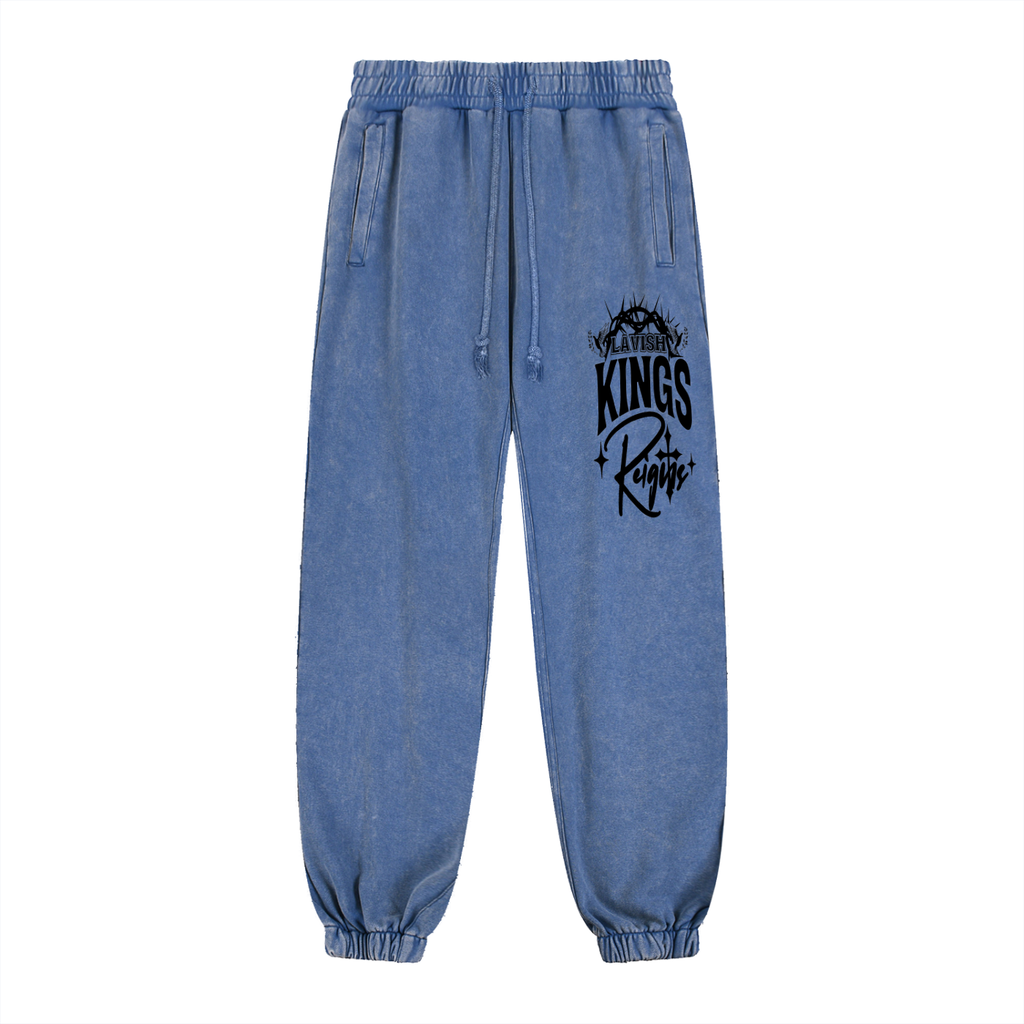 Snow Wash Heavyweight Jogged Sweatpants - LavishKings