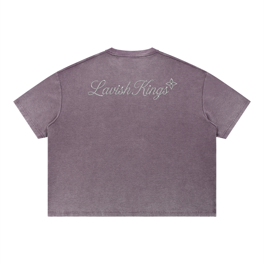Unisex Vintage Wash Sunfade Boxy Waffle T-Shirt