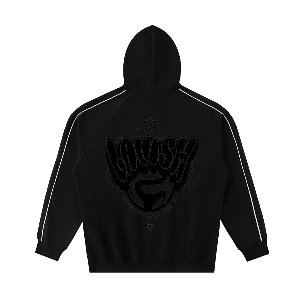 Contrast Piping Raglan Hoodie