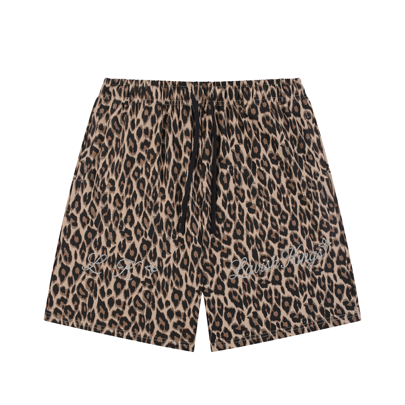 Unisex Heavyweight Leopard Drawstring Shorts