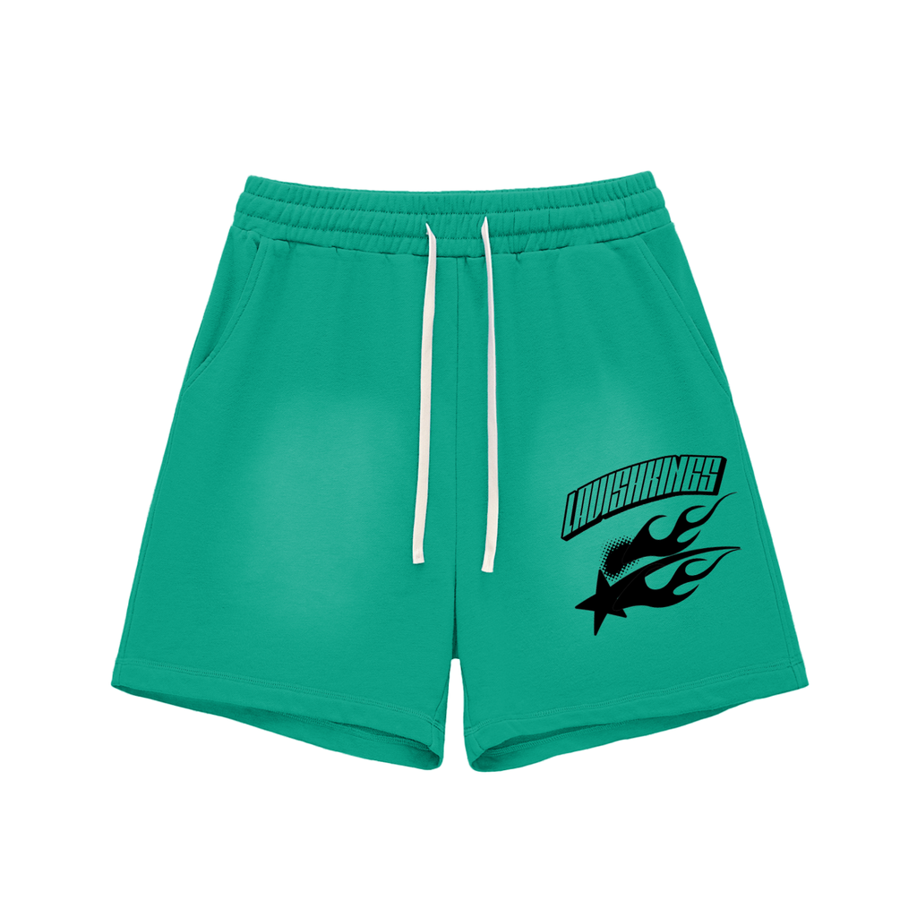 Sun Fade Raw Edge Cotton Shorts - LavishKings
