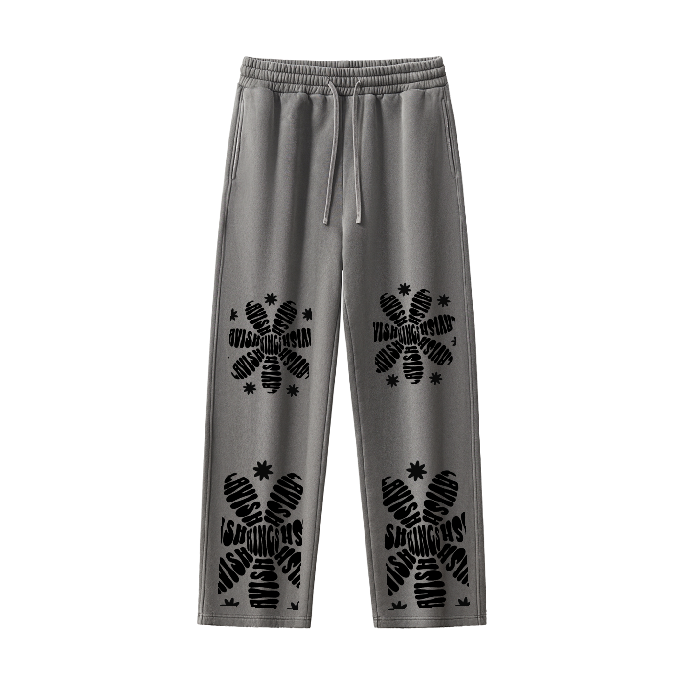 Frayed Enzyme Washed Fleece Sweatpants