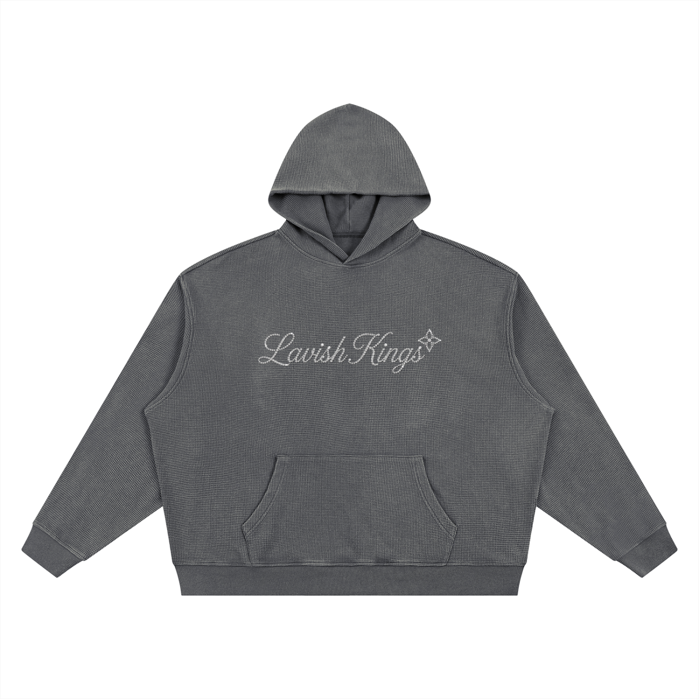 Unisex Vintage Wash Waffle Boxy Hoodie