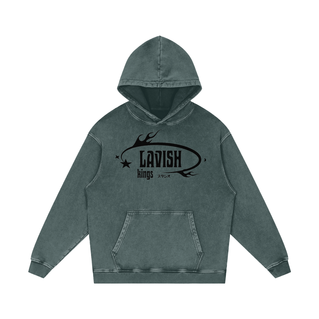 Snow Washed Loose Cotton Hoodie - LavishKings