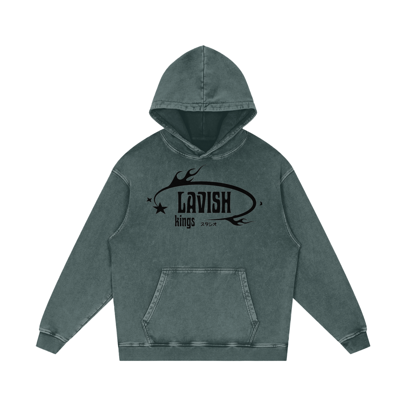 Snow Washed Loose Cotton Hoodie