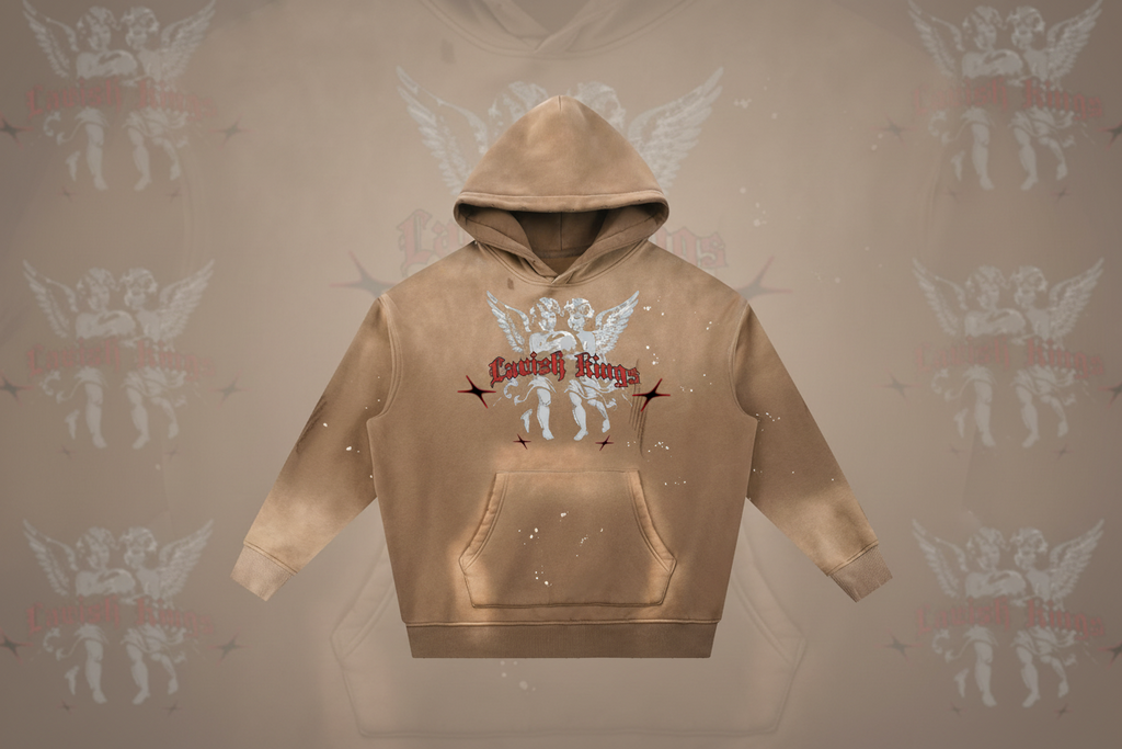 Vintage Washed Frayed Fleece Hoodie - LavishKings