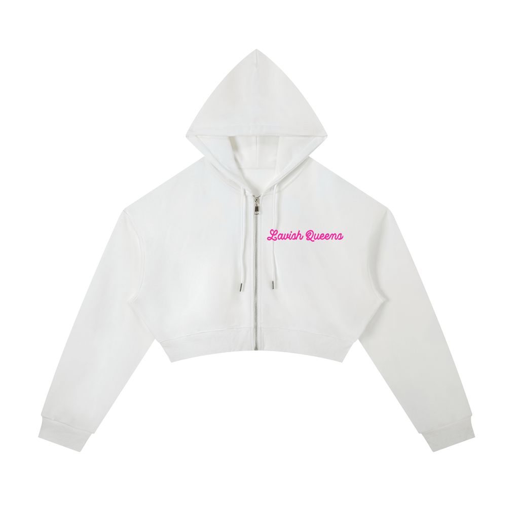 Essential Cropped Zip-Up Hoodie - LavishKings