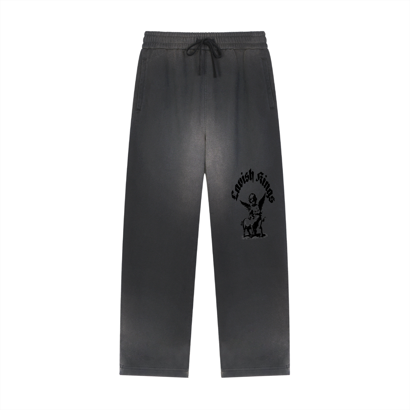Sun Fade Raw Edge Straight-Leg Sweatpants