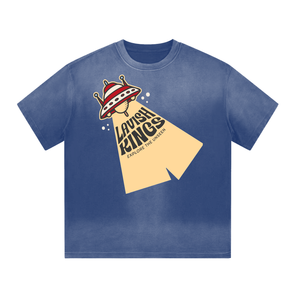 “I” Shape Gradient Washed T-Shirt - LavishKings