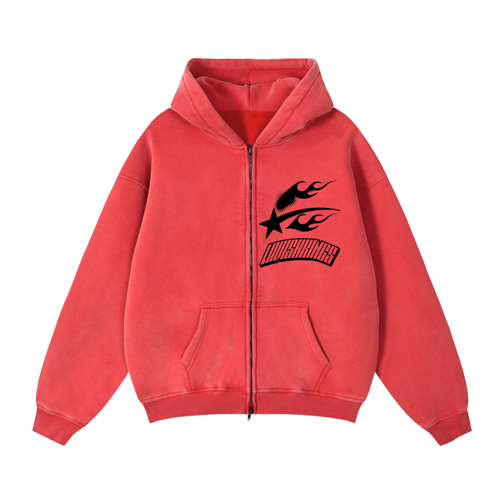 Zip-Through Boxy Fleece Hoodie - LavishKings
