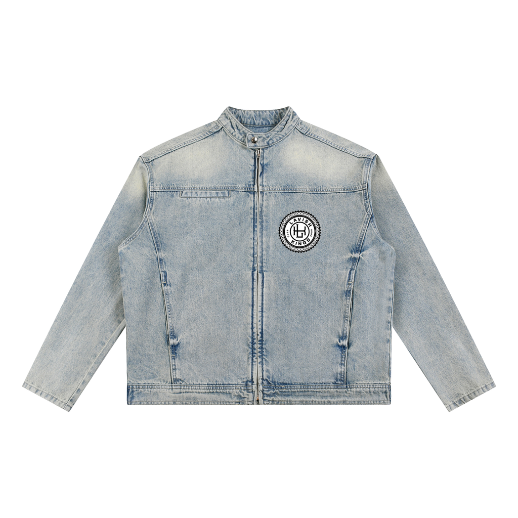 Vintage Wash Zip Denim Jacket
