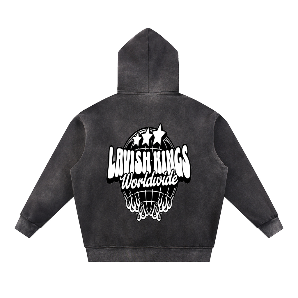 Sun Fade Contrast Tape Fleece Hoodie