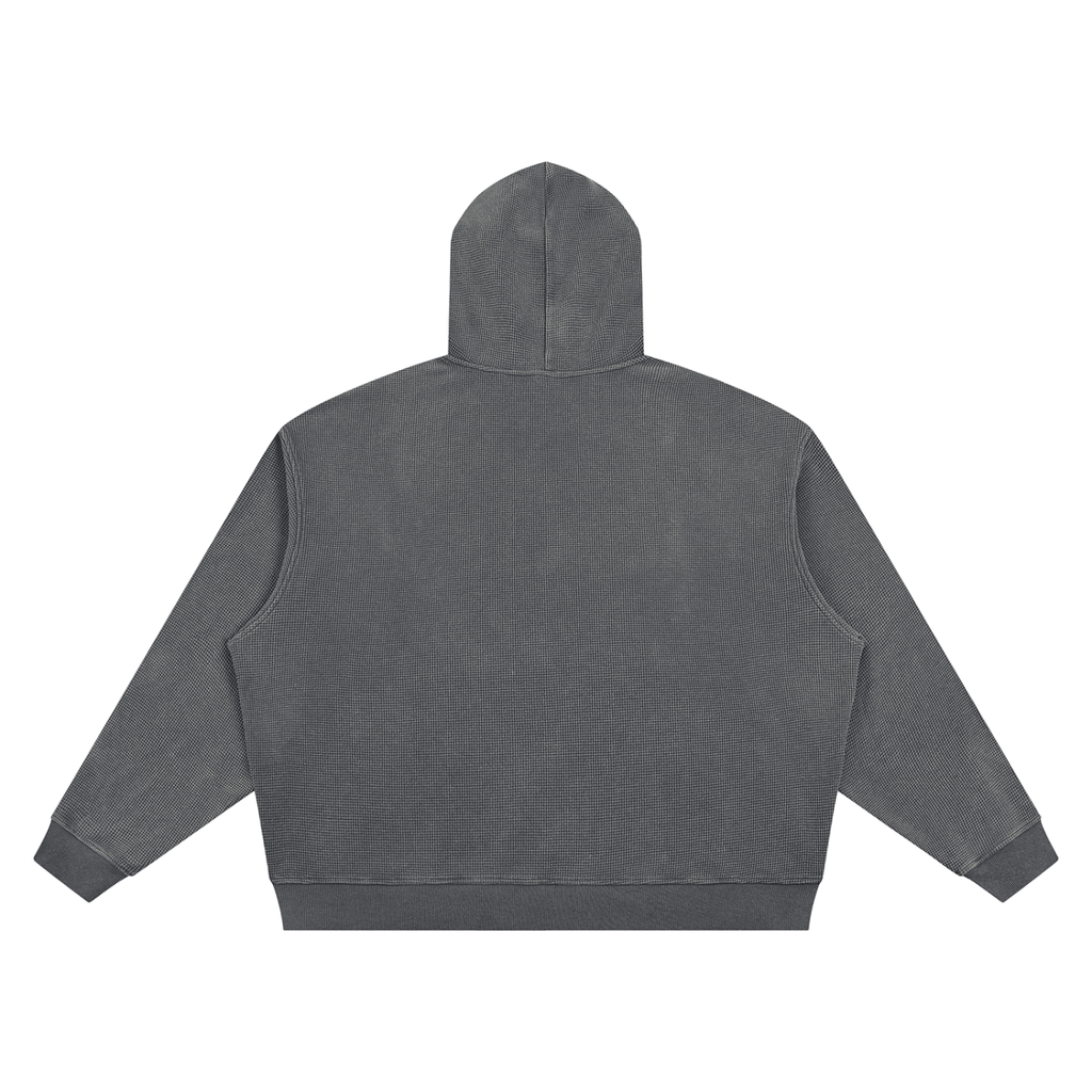 Unisex Vintage Wash Waffle Boxy Hoodie