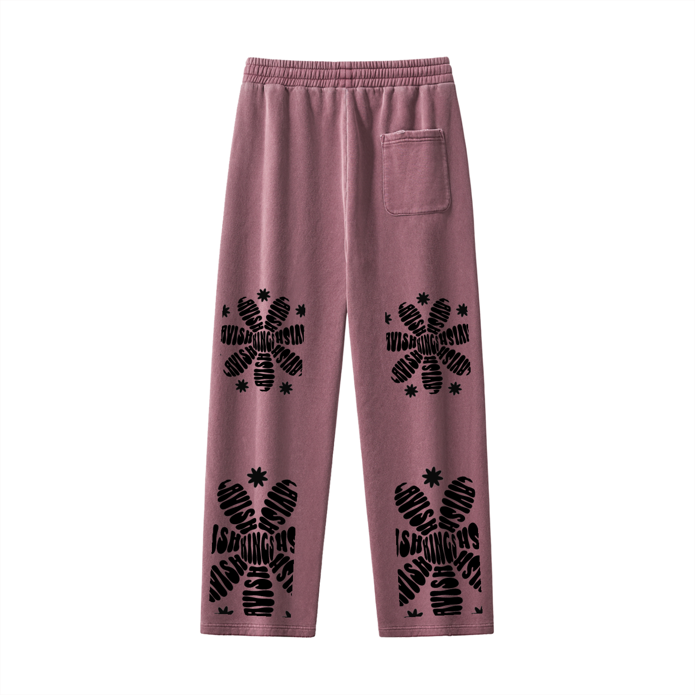 Frayed Enzyme Washed Fleece Sweatpants