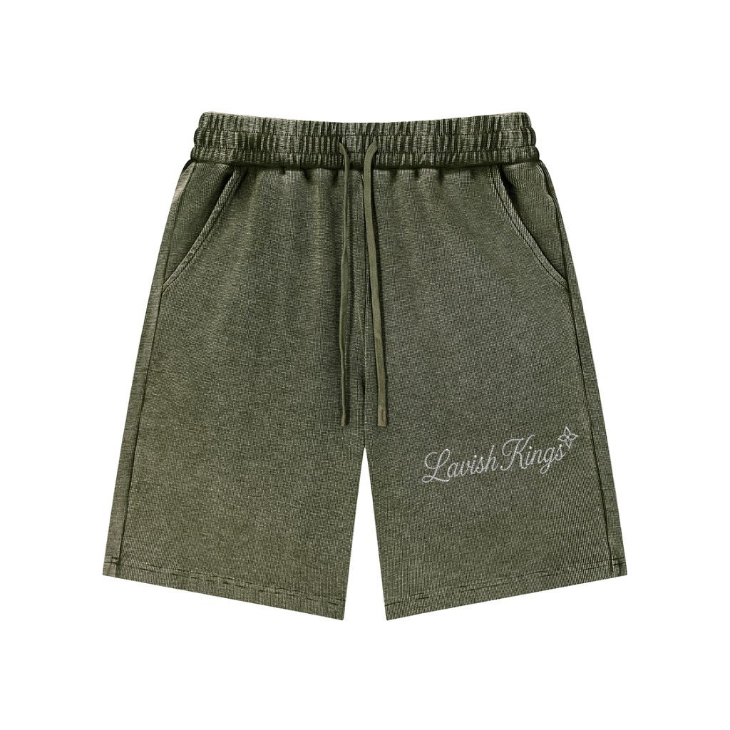 Mineral Wash Waffle Knit Shorts