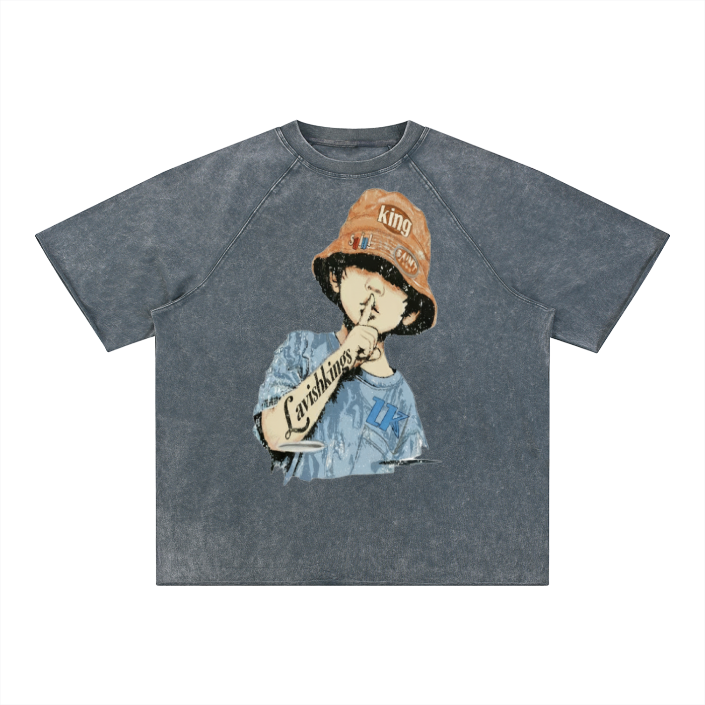 Unisex Mineral Wash Raw Edge T-Shirt