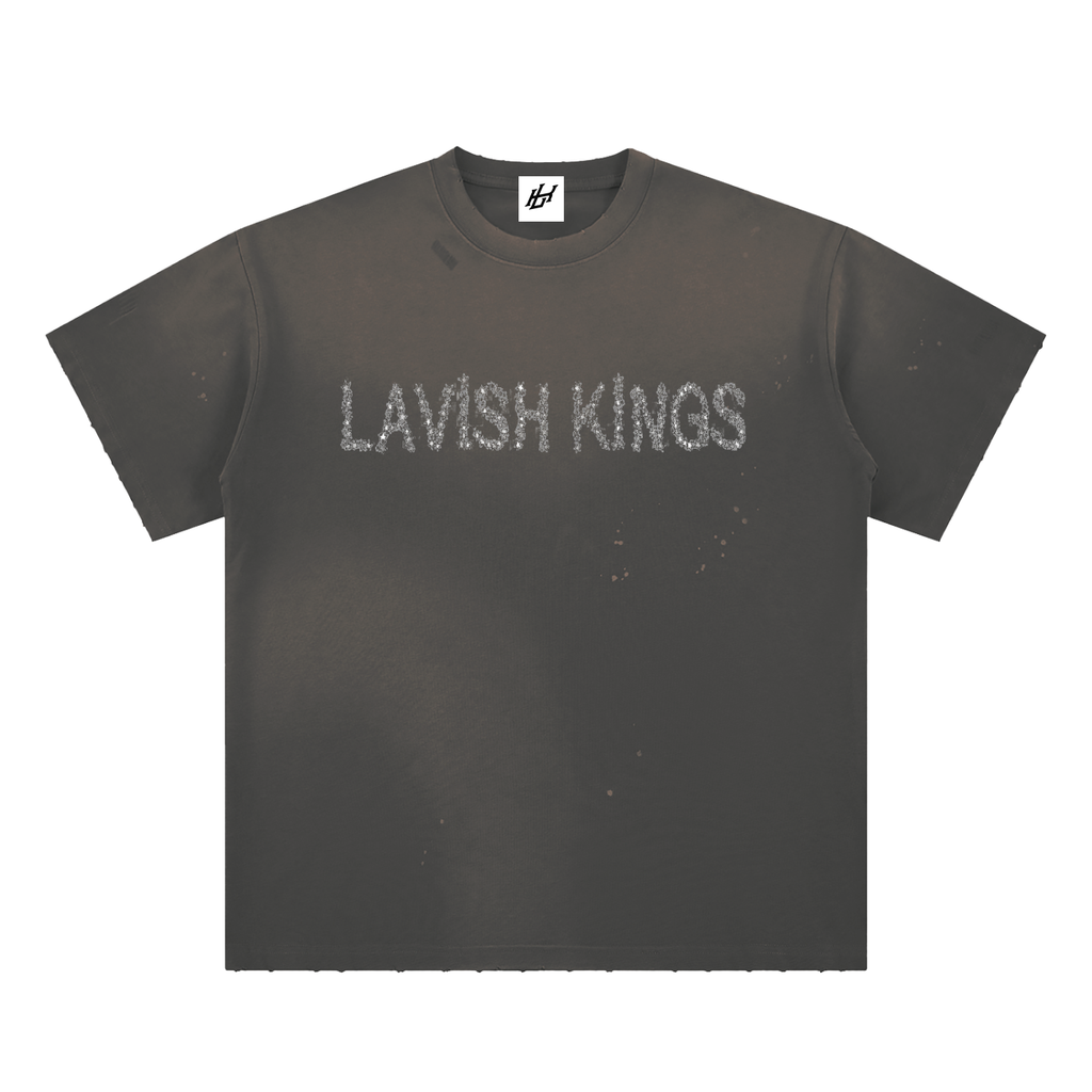 Hand-Frayed Sunfade Paint Splatter T-Shirt