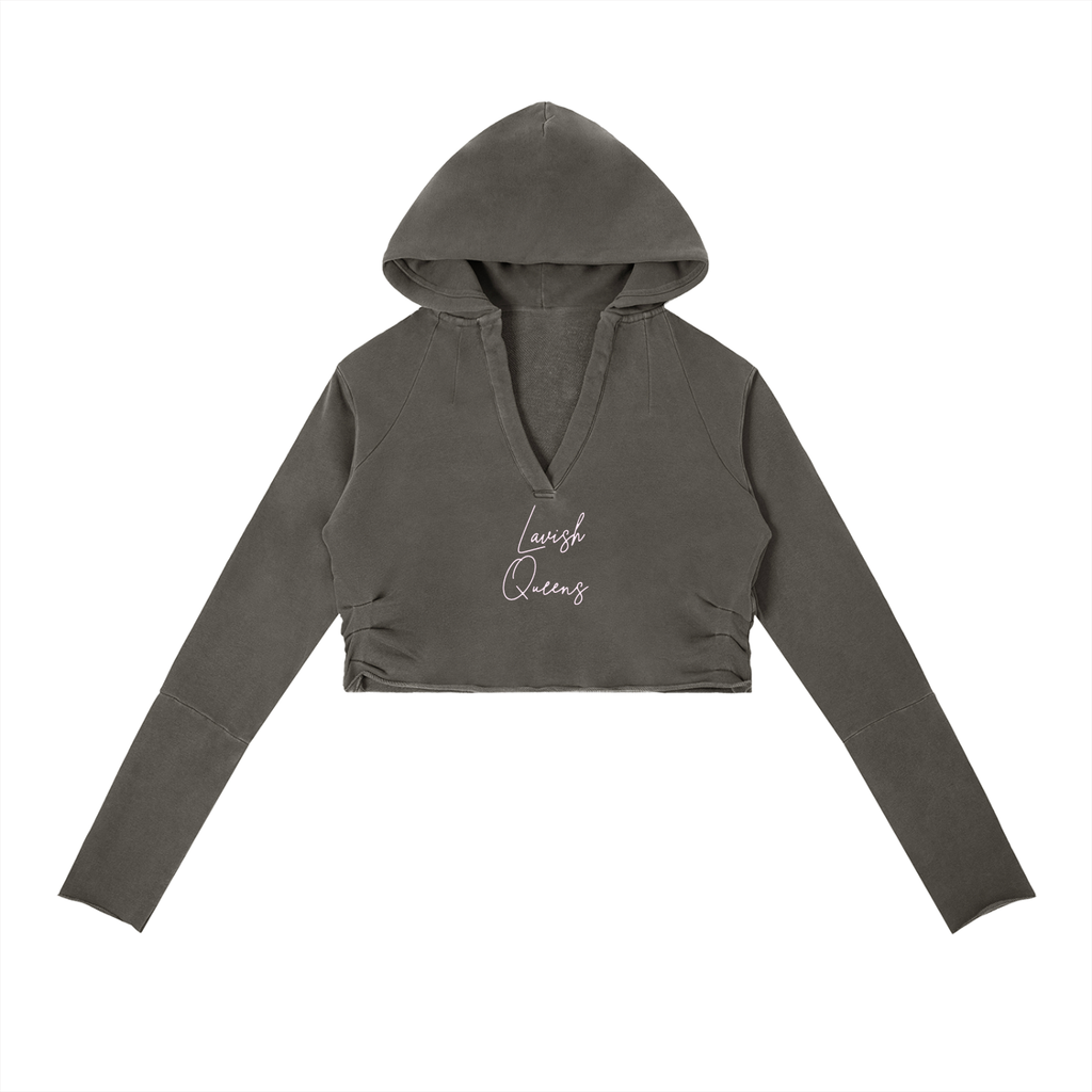 Vintage Washed Raw Edge Hoodie - LavishKings