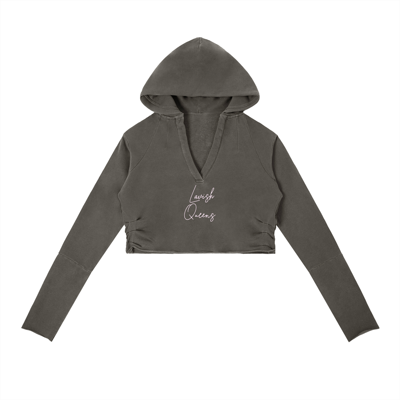 Vintage Washed Raw Edge Hoodie - LavishKings